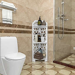Infinity Merch 3 Tier Waterproof Corner Shower Shelf in White