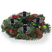 Pine and Fruit Advent Wreath Candle Holder 14 in Diameter (candles not included)
