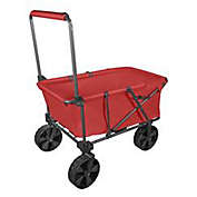 Zenithen Large Folding Portable Wagon with X-Large All Terrain Wheels, Red