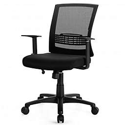 Costway Adjustable Mid Back Mesh Office Chair with Lumbar Support