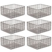 mDesign Metal Wire Food Organizer Storage Bins, 6 Pack