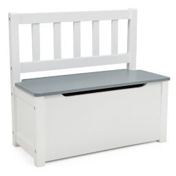 Gymax Kids Storage Stool Children Wooden Bench Chair Toddler Furniture w/ Safety Hinge