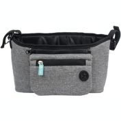 Adjustable Baby Stroller Organizer with Removable Wristlet for Diapers, Bottles, Keys, and Accessories