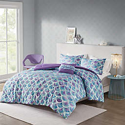 Belen Kox 100% Polyester Metallic Printed Comforter Set- Teal/Purple Teal/Purple