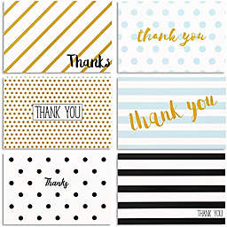 Juvale 144 Pack Thank You Cards Assortment Bulk Set with Envelopes, Blank Inside for Baby Shower, Wedding, All Occasions (4x6 In)