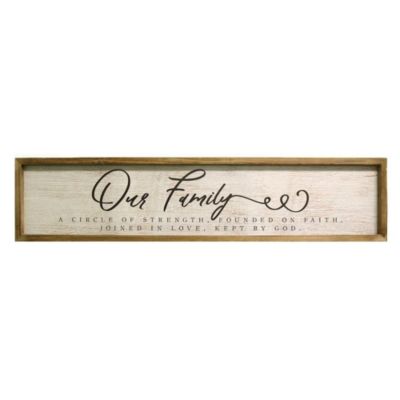 HomeRoots Home Decor Our Family Wooden and Metal Wall Decor - 321211