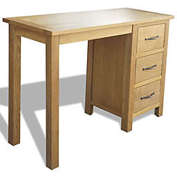 vidaXL Desk with 3 Drawers Solid Oak Wood 41.7