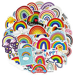 Wrapables Waterproof Vinyl Stickers for Water Bottles, 100pcs, Rainbows