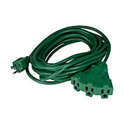 Northlight 25&#39; Green 3-Prong Outdoor Extension Power Cord with Fan Style Connector