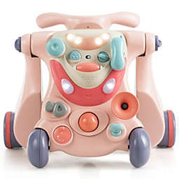 Slickblue 2-in-1 Baby Walker with Activity Center-Pink