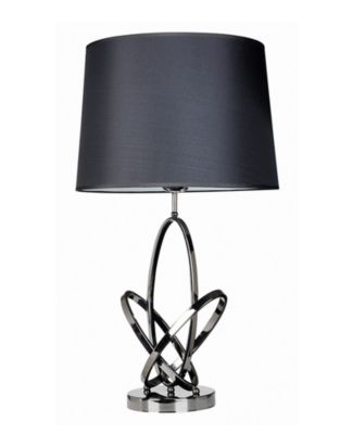 Elegant Designs Mod Art Polished Chrome Table Lamp with Black Shade