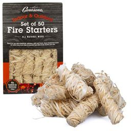 Camerons All Natural Firestarters- 50 Pack- Lightning Fast Lighters for Barbecue Grill, BBQ Charcoal, Campfire, Fireplace.