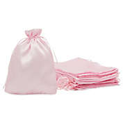 Sparkle and Bash Pink Satin Drawstring Pouches, Wedding Party Favor Gift Bags (5x7 In, 36 Pack)