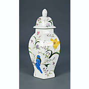 AA Importing Birds and Flowers Hexagonal Ginger Jar with Lid