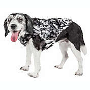 Pet Life Luxe &#39;Paw Dropping&#39; Designer Gray-Scale Tiger Pattern Mink Fur Dog Coat Jacket (Medium)