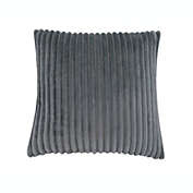 Monarch Specialties I 9352 Pillow - 18&quot; X 18&quot; / Grey Ultra Soft Ribbed Style / 1pc
