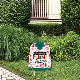 Big Dot of Happiness Christmas Pajamas - Outdoor Lawn Sign - Holiday Plaid PJ Party Yard Sign - 1 Piece