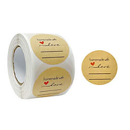 Wrapables 1.5 inch Homemade With Love Stickers Roll, Sealing Stickers and Labels for Boxes, Envelopes, Bags, Small Businesses, Weddings, Parties (500pcs)