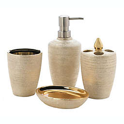 Accent Plus Home Decorative Golden Shimmer Bath Accessory Set