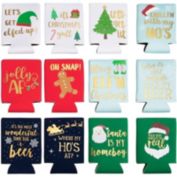Blue Panda 12 oz Christmas Neoprene Can Cooler Sleeves for Soda, Beer, Beverages (12 Pack)