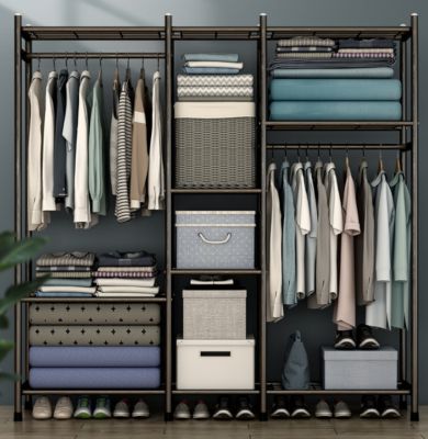e-joy Garment Rack Shelf Cloth Organizer Free Standing Closet (60 in x 60 in x 16 in)