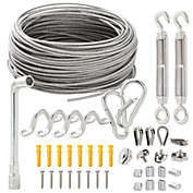 Built Industrial 43 Piece Outdoor Light Hanging Kit with Stainless Steel Rope for Patio and Porch, Home Decor (82 Feet)