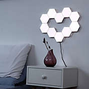 Stock Preferred 8x Modular Touch Quantum LED Hexagonal Wall Lamp in White