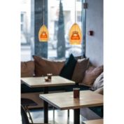 Cal Lighting Integrated Dimmable Led Double Glass Mini Pendant Light. 6W, 450 Lumen, 3000K, Amber/Yellow