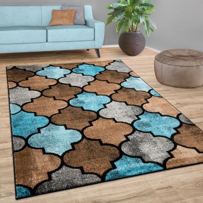 Paco Home Brown Area Rug For Living, Teal Living Room Area Rugs