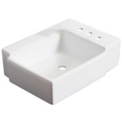 American Imaginations Wall Mount White Vessel in Enamel Glaze Finish, AI-1304