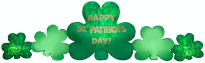 Gemmy Projection Airblown Kaleidoscope St. Patrick&#39;s Day Cluster of Clovers Collection Scene (GGO)., 3 ft Tall
