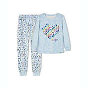 Sleep On It Girls Rainbow Love Velour 2-Piece Pajama Pant Sleep Set