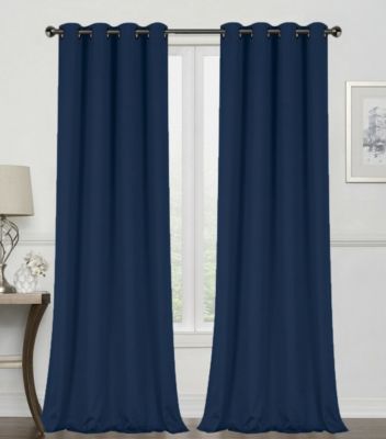 GoodGram 2 Pack  Hotel Thermal Grommet 100% Blackout Curtains - 52 in. W x 63 in. L, Monterey Navy