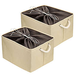 Unique Bargains Foldable Storage Collapsible Basket with Handles, 2-Pack