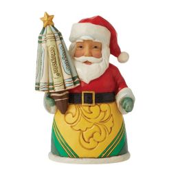 Jim Shore Crayola Santa Miniature Christmas Figurine 6009136