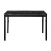 Lexicon 4 Seater Rectangle Dining Table with Faux Marble Top, Metal Frame