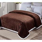 Extra Heavy and Plush Braided Sherpa King Size Microplush Blanket (108" x 90") - Chocolate