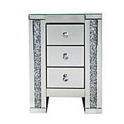JAXPETY Mirrored Chest of 3 Drawers Glass Cabinet Nightstand