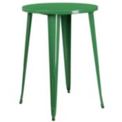Flash Furniture Philip Commercial Grade 30" Round Green Metal Indoor-Outdoor Bar Height Table