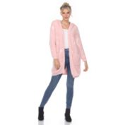 White Mark Women&#39;s Hooded Open Front Sherpa Coat