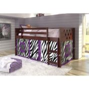 Donco Circles Low Loft Cappuccino W/Zebra Tent Kit - Dark Cappuccino/Zebra