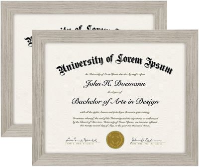 Americanflat 8.5x11 Diploma Frame, Driftwood, 2 Pack