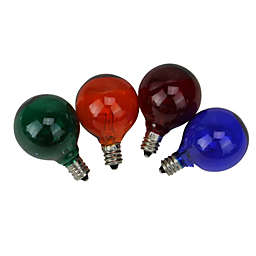 Northlight Pack of 4 Transparent Multi-Color G40 Globe Christmas Replacement Bulbs