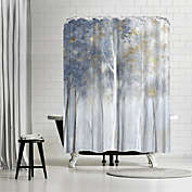 Americanflat 71" x 74" Shower Curtain, Fog and Gold II by PI Creative Art