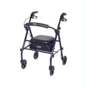 Carex Steel Rollator Walker with Seat and Wheels - Rolling Walker for Seniors - Walker Supports 350lbs, Foldable, For Those 5&#39;0" to 6&#39;1"
