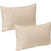 Sunnydaze Indoor/Outdoor Weather-Resistant Polyester Lumbar Decorative Pillow with Zipper Closures - 12" x 20" - Beige - 2pk