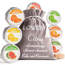 Lovery Essential Oil Shower Steamer Vaporizing Shower Tablets - 7 Shower Bombs - Citrus Flavors