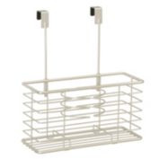 mDesign Metal Over Cabinet Door Hair Care & Styling Tool Storage Basket