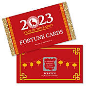 Big Dot of Happiness Lunar New Year - 2023 Year of The Rabbit Party Scratch Off Fortune Cards - 22 Count