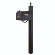 Special Lite Products Berkshire Curbside Mailbox with Front Numbers, Locking Insert and Springfield Mailbox Post